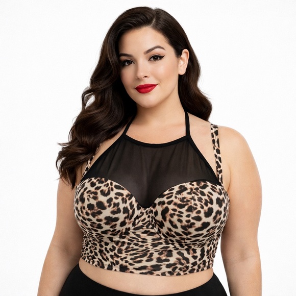 torrid Other - Torrid Leopard Print Halter Swim Top Size 1 (1x)